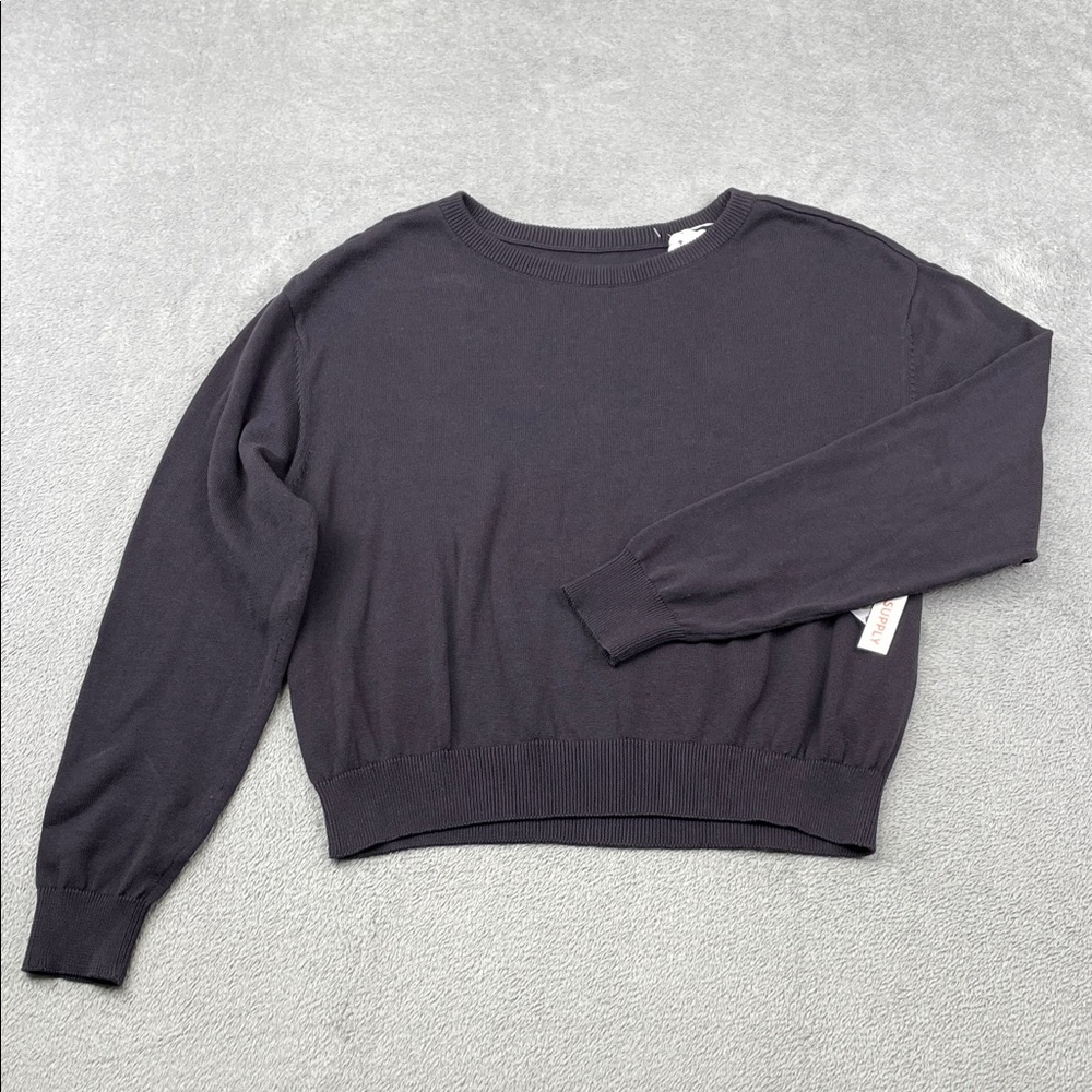 NEW Known Supply S Washed Black Palmer Sweater FLAW‎